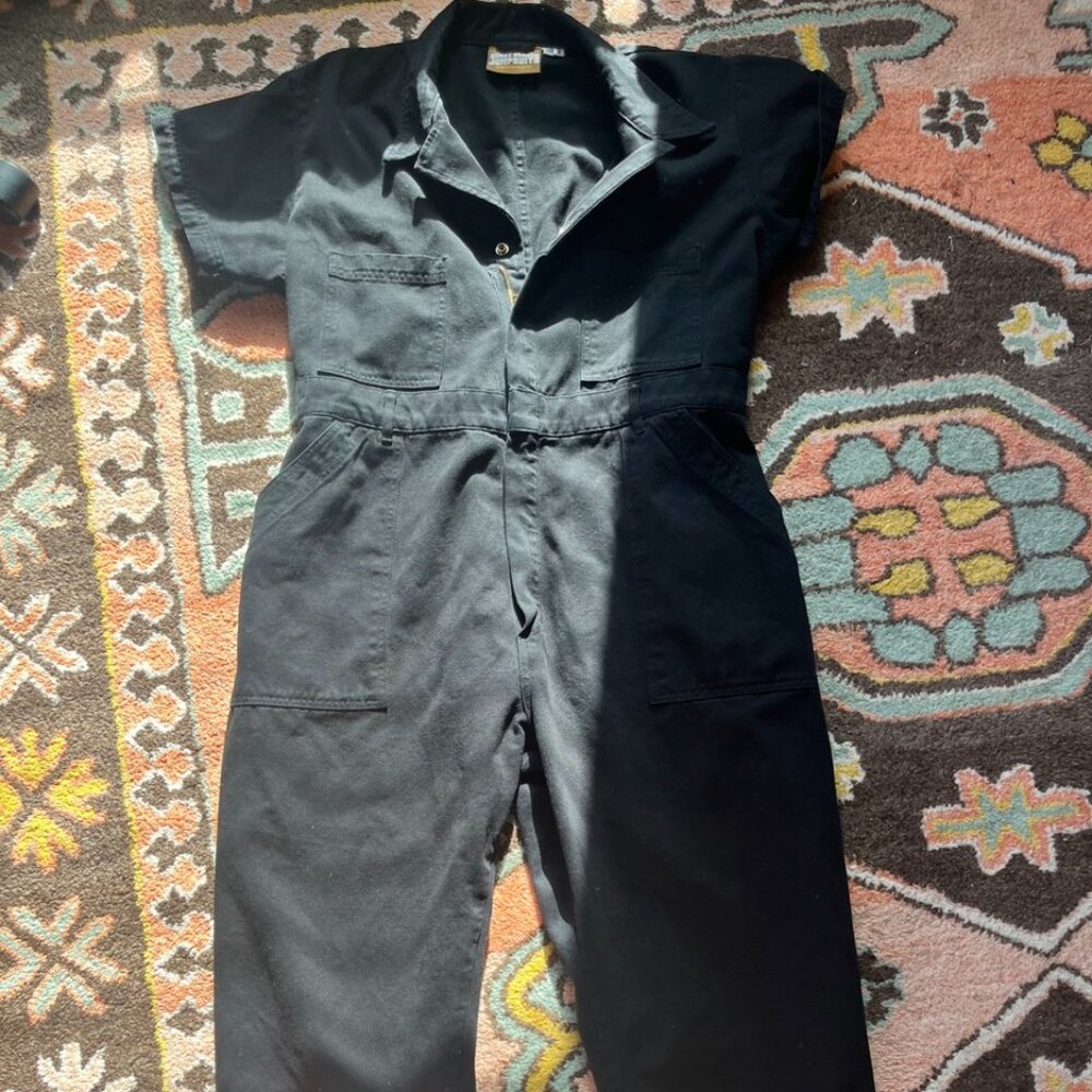 Big Bud Press Short Sleeve Jumpsuit - Basic Black,  Petite 1XL